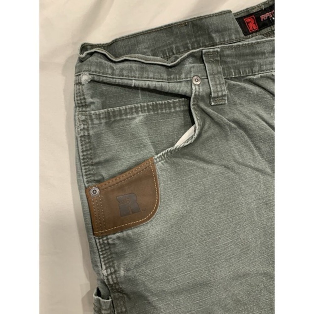 Wrangler Riggs Workwear Pants 38x32 Green Utility Carpenter Heavy Duty Canvas - Picture 2 of 12